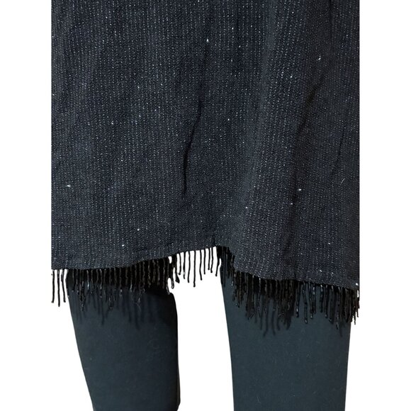 Ronni Nicole Black Blouse with Beaded Tassels and Glitter XL - Picture 3 of 4